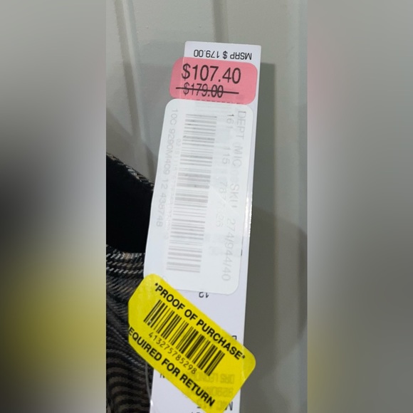 Size 12 Antonio Melani Plaid Fluted Sheath Midi Dress - Picture 6 of 8